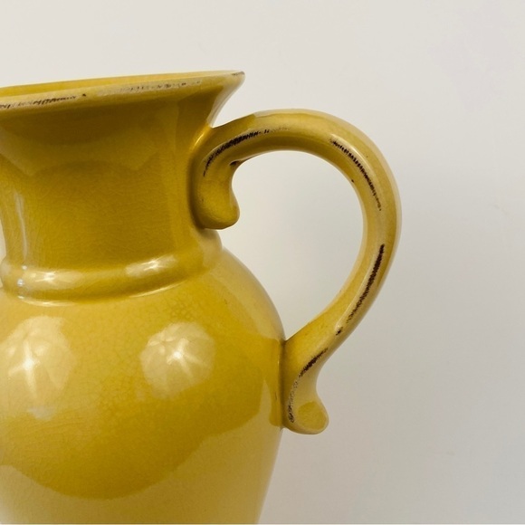 FRENCH country pitcher yellow reproduction jug vase - Picture 4 of 10